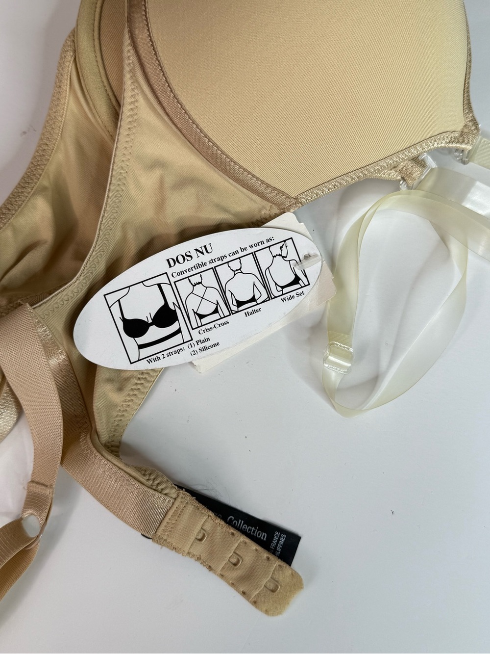 NWT LE MYSTERE ‘DOS NU’ 34B Style 1155 Nude Adjustable Convertible Straps Bra - Picture 7 of 12